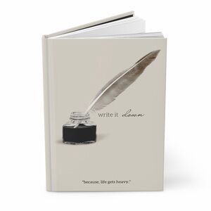 Elegant Cream Notebook with Quill Design